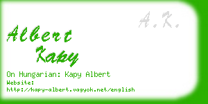 albert kapy business card